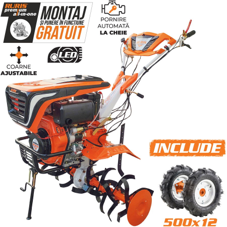 Motosapatoare RURIS 1001KSD START profesionala + roti cauciuc incluse [1]