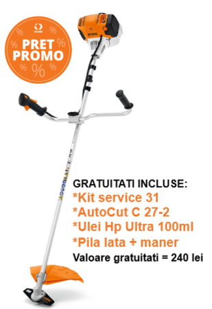 STIHL - Motocoasă robusta, motor 4-MIX(r) Stihl FS 131 de 1.4 kW, 1.9CP, 5.8kg
