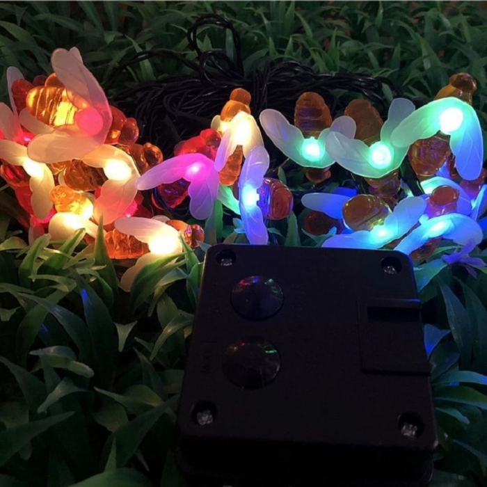 Instalatie solara liniara tip snur 6.5m cu 50 LED-uri Albine Multicolor [3]