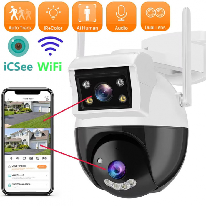 Camere supraveghere video Jortan JT-8290 pentru exterior si interior cu 2 camere Wi-Fi [5]