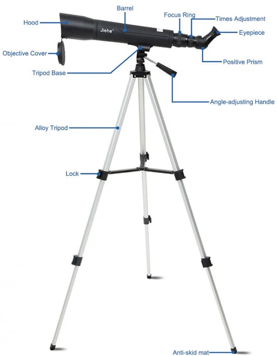 Luneta astronomie terestra Jiehe JH25-75x60 de tip monocular cu zoom si husa [4]