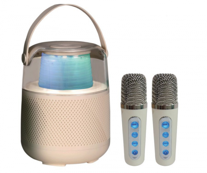 Boxa audio Karaoke T-908 portabila cu 2 microfoane fara fir [4]