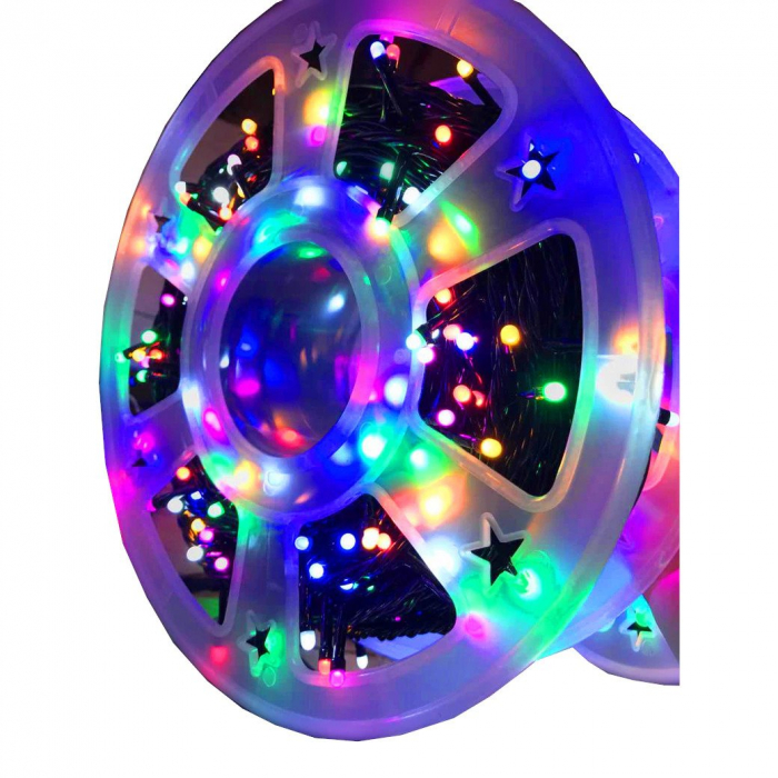 Instalatie de craciun cu 1000 led-uri multicolore RGB, pentru exterior rola 100 metri [2]