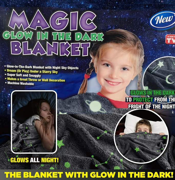 Paturica Magica pentru copii, Glow In The Dark pufoasa cu efect fosforescent [4]