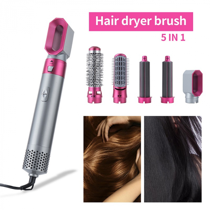 Perie de par electrica Profesionala 5 in 1 Hot Air Styler cu multiple accesorii incluse [4]