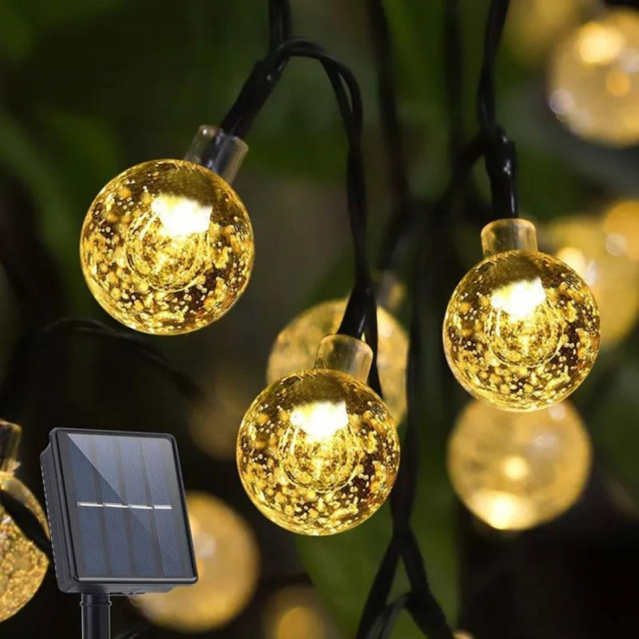 Ghirlanda luminoasa solara pentru gradina cu 50 LED,alb lumina calda [3]