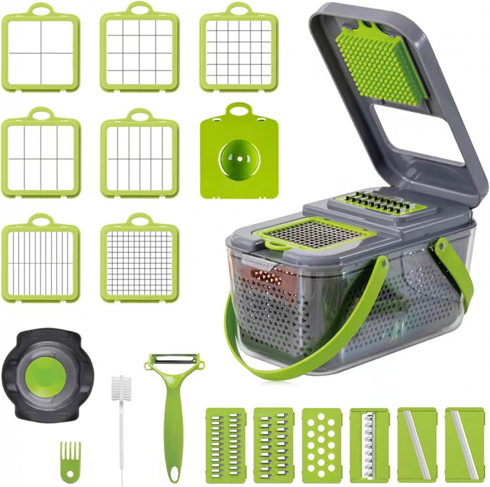 Razatoare multifunctionala Veggie Slicer pentru fructe si legume cu 22 Piese [4]