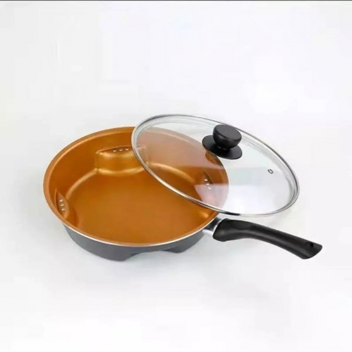 Tigaie din ceramica Steel AirFry cu capac de sticla 28 cm [2]
