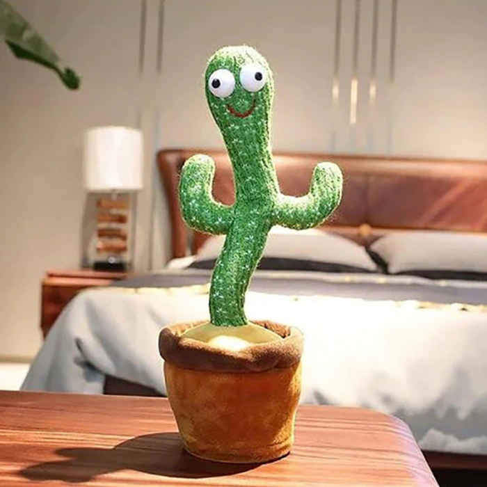 Jucarie interactiva Cactus Vorbitor si Dansator,Jucarie de plus cu acumulator si cablu USB [2]