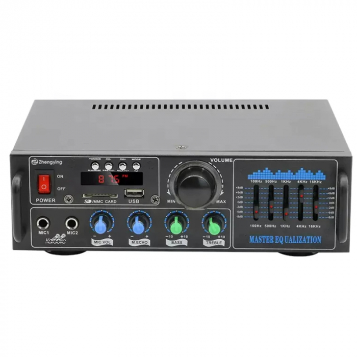 Amplificator bluetooth digital tip statie GLS-17 , 2 x 60 W, intrari USB-SD, doua intrari microfon [3]