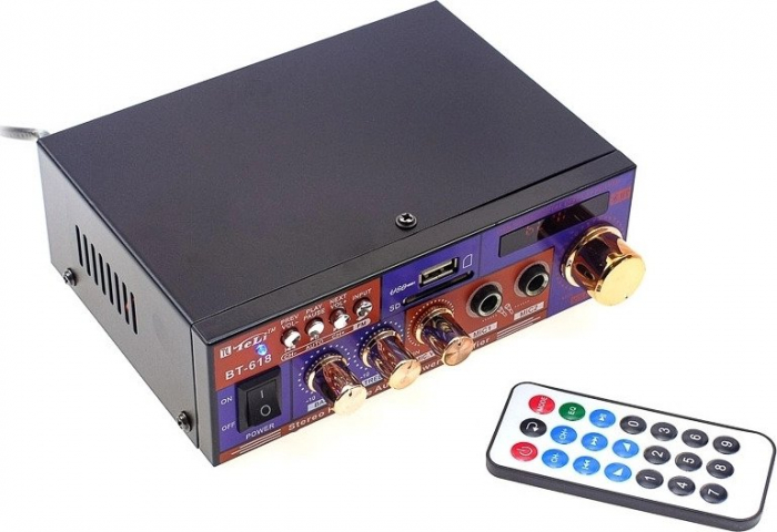 Amplificator digital tip statie BT-618, 2 x 30 W cu Bluetooth, citire USB si MicroSD [2]