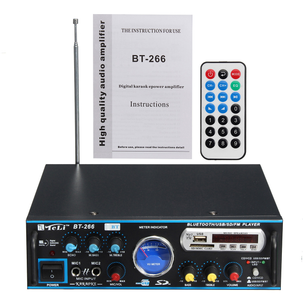 Amplificator profesional tip statie TeLi BT-266,cu Bluetooth MP3 Player si Radio FM [6]