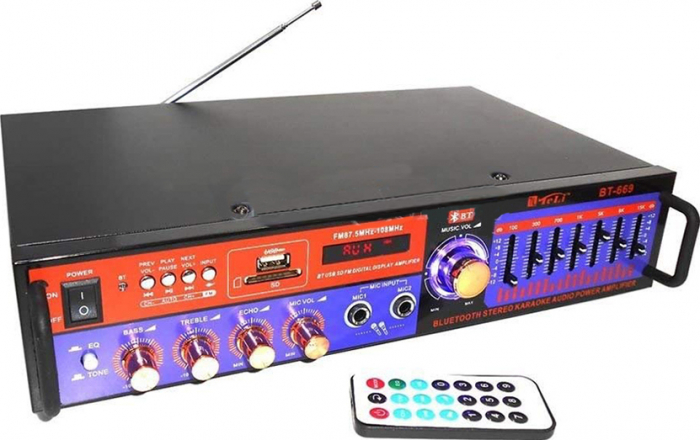Amplificator Profesional tip statie Teli BT-669, 2 x 40 W cu Bluetooth [4]