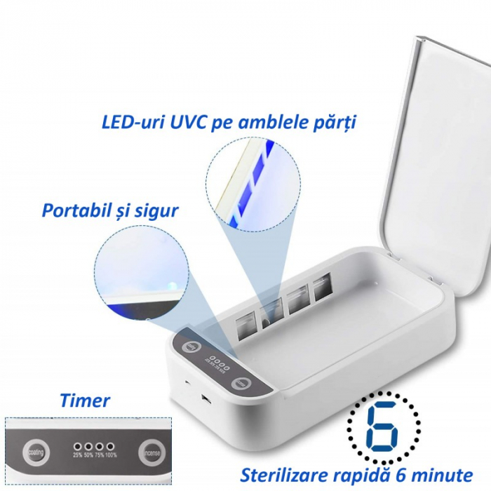 Sterilizator UVC pentru telefon sau obiecte mici cu putere 9W si functie aromaterapie [5]