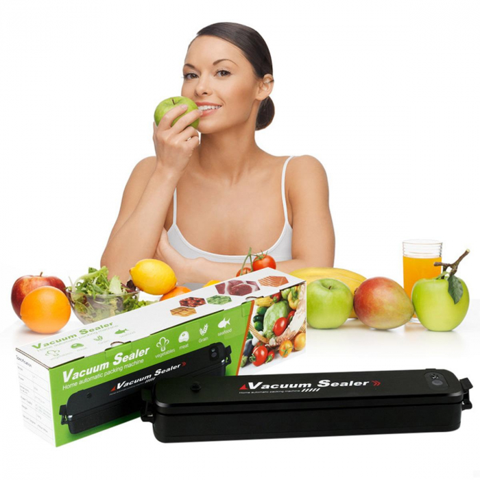 Aparat de sigilat si vidat Vacuum Sealer, cu etansare automata si 5 pungi incluse [5]