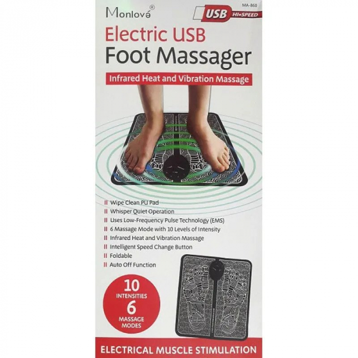 Aparat de masaj pentru picioare cu impulsuri electromagnetice, tehnologie EMS, reincarcabil USB [5]
