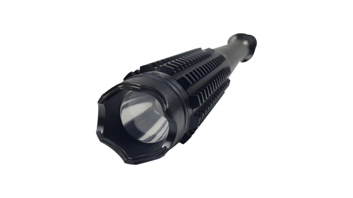 Baston electrosoc metalic cu lanterna pentru autoaparare tip Police HY-1118B [2]