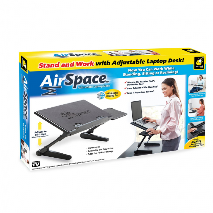 Birou portabil pentru laptop Air Space cu suport mouse si cooler [5]