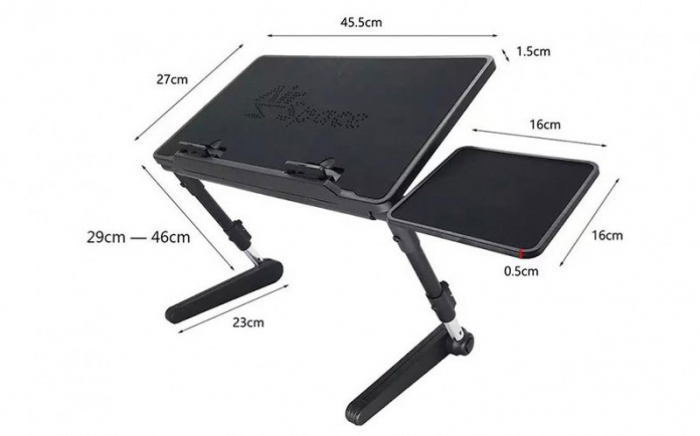 Birou portabil pentru laptop Air Space cu suport mouse si cooler [4]