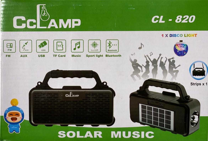Boxa cu panou solar portabila CCLamp CL-820,Bluetooth,USB,radio FM, si baterie integrata [5]