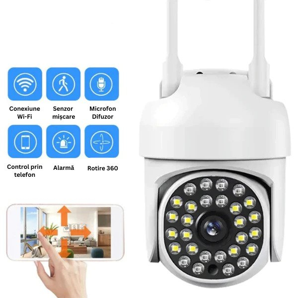 Camera de supraveghere rotativa Jortan JT-8161QJ + card 32GB cu senzor de miscare si infrarosu [2]