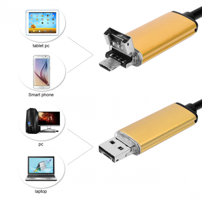 Camera endoscopica de inspectie 2 in 1 Android / PC Micro USB Wire Camera HD [4]