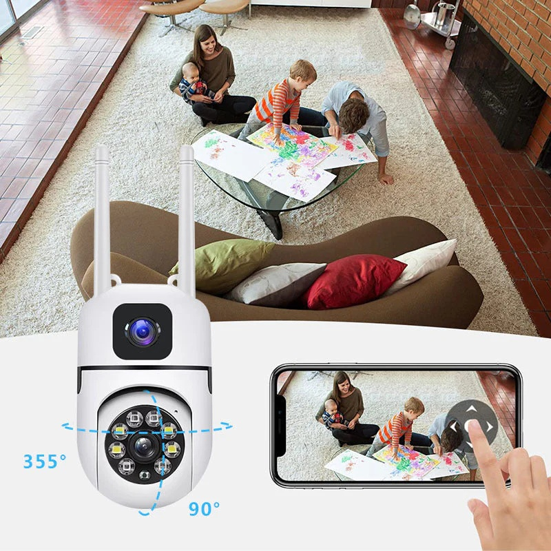 Camera Video de Supraveghere - Dubla cu Doua Lentile - Wireless WIFI [3]
