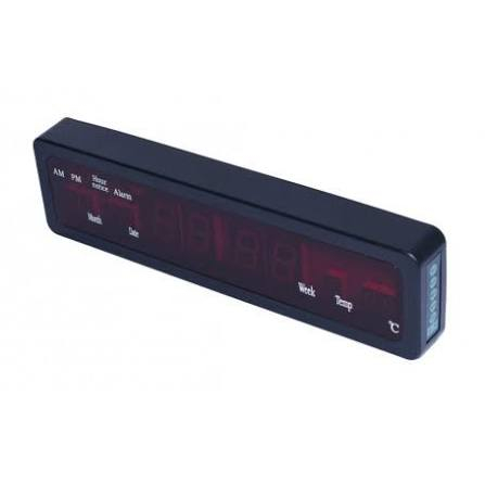 Ceas digital de perete, afisaj LED, AM/PM, data, termometru [2]