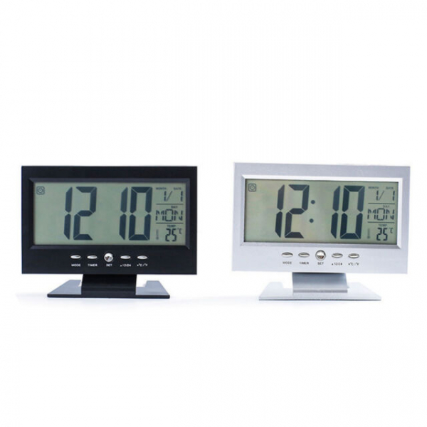 Ceas electronic digital cu ecran LCD si control vocal senzor acustic DS-8082 [3]