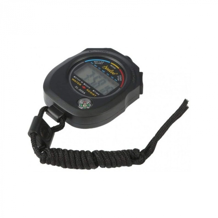 Cronometru digital cu busola, ecran lcd, ora, calendar, alarma, snur, negru [2]