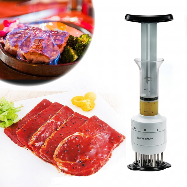 Dispozitiv pentru fragezirea carnii cu injector pentru sos [2]