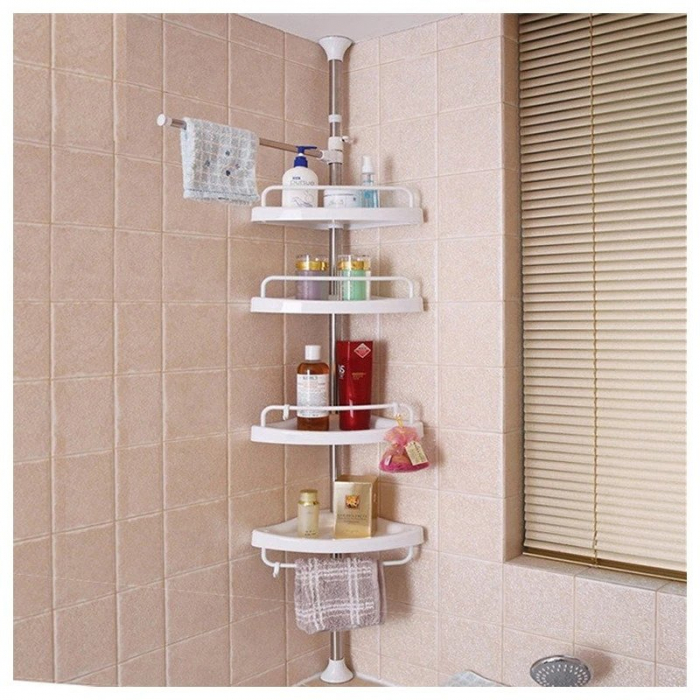 Etajera colt pentru baie si dus, 4 rafturi cu inaltime reglabila, montare pe colt [3]