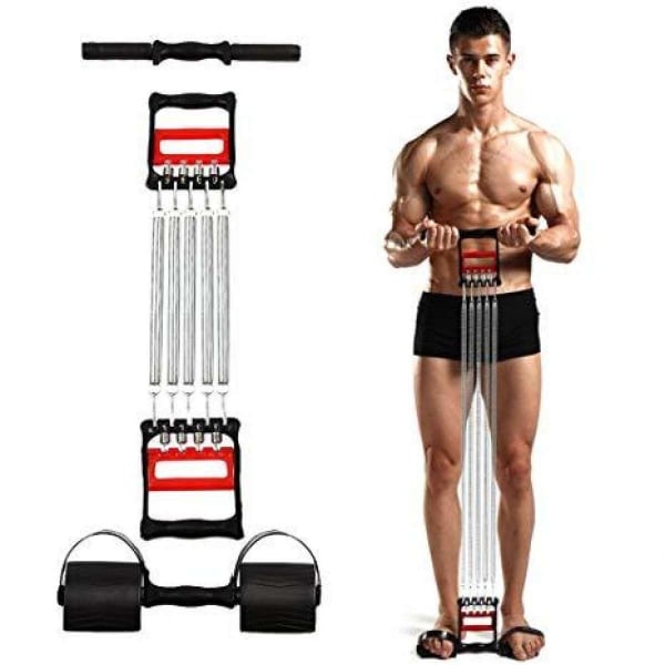 Extensor fitness multifunctional cu arcuri metalice pentru brate, piept si picioare [3]