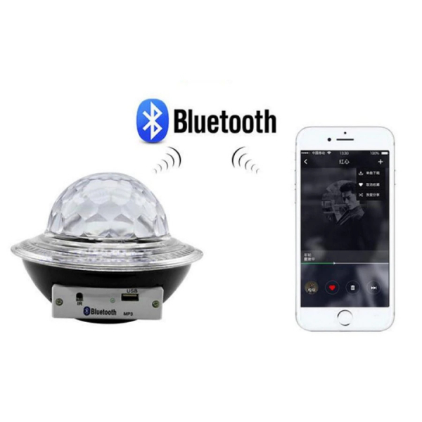 Glob disco cu LED RGB jocuri de lumini si MP3 prin Bluetooth Crystal Magic Balll [3]
