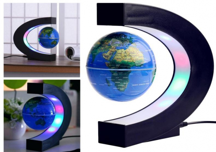 Glob pamantesc magnetic plutitor,care leviteaza cu suport luminat colorat [4]