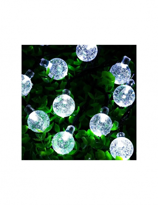 Instalatie luminoasa cu incarcare solara, bila cristal mare 50 LED-uri lumina alb rece [3]