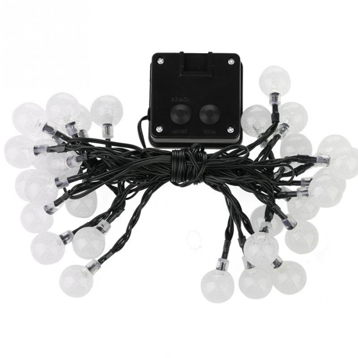 Instalatie luminoasa cu incarcare solara, bila cristal mare 50 LED-uri lumina alb rece [2]