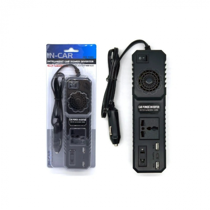 Invertor auto Olesson convertizor 12-24V la 220V AC cu putere 200 W [4]