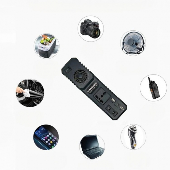 Invertor auto Olesson convertizor 12-24V la 220V AC cu putere 200 W [5]