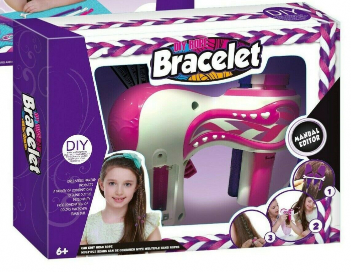 Joc interactiv fetite DIY Rope Bracelet, set impletit parul codite si accesorii [3]