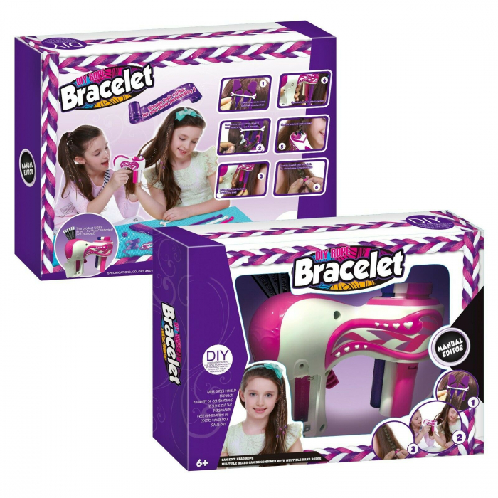 Joc interactiv fetite DIY Rope Bracelet, set impletit parul codite si accesorii [5]