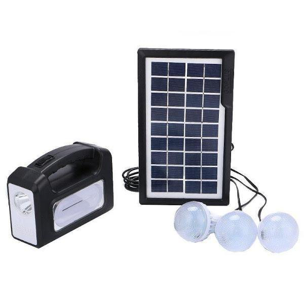 Kit panou solar cu 3 becuri LED, lanterna si acumulator GDLITE-GD3 [1]