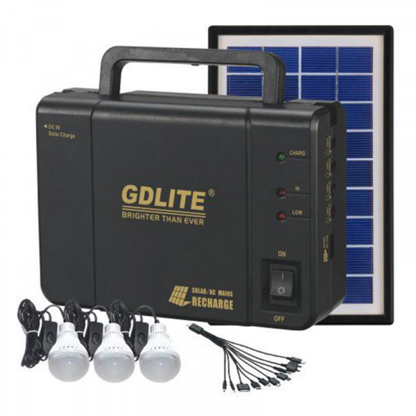 Kit sistem iluminare cu incarcare solara GDLITE GD-8006A, si 3 becuri LED [3]