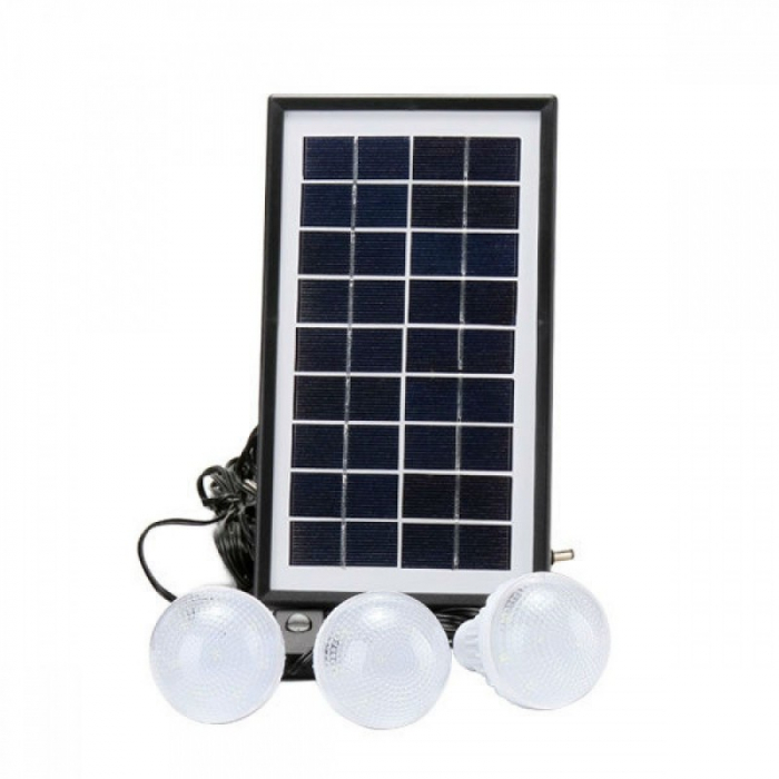 Kit sistem iluminare LED GDLite GD8017A cu 3 becuri si panou solar [3]