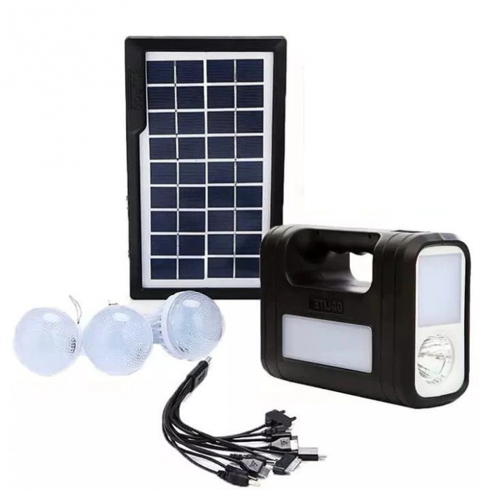 Kit solar portabil GDLITE GD-8017 NEW cu lanterne LED, 3 becuri si intrare USB [3]