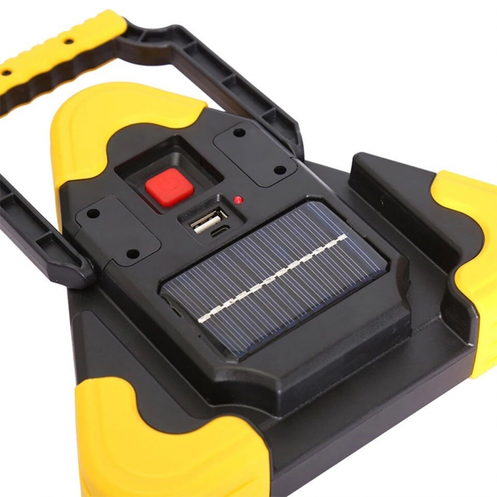 Triunghi reflectorizant iluminat LED cu incarcare solara sau prin USB [5]