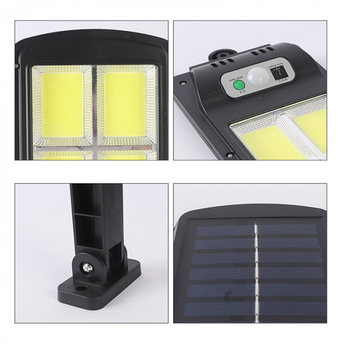 Lampa solara cu acumulator, inclus 160 LED COB, senzor de miscare si telecomanda [5]
