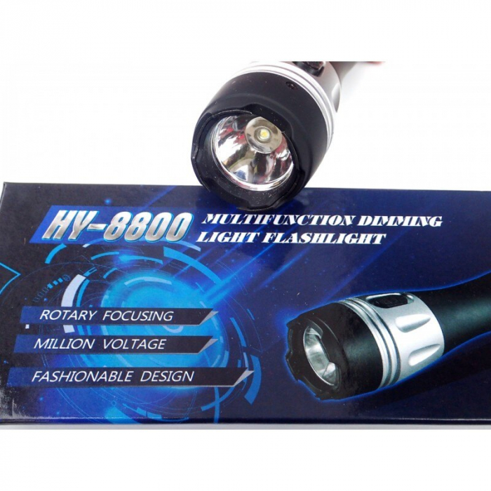 Lanterna cu electrosoc pentru autoaparare cu maner cauciucat,HY-8800 [3]