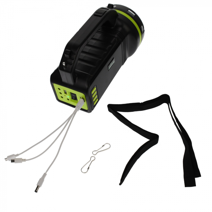 Lanterna cu boxa wireless cl-707 reincarcabila, cu Radio, USB, slot TF card, Bec disco si Bec camping incluse [5]