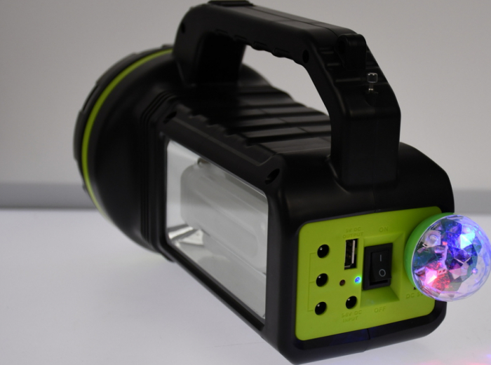 Lanterna cu boxa wireless cl-707 reincarcabila, cu Radio, USB, slot TF card, Bec disco si Bec camping incluse [6]